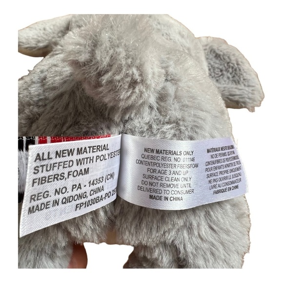 Fiesta Vernon Elephant Plush Toy Stuffed Animal Cuddly Adorable Grey 10” - Picture 3 of 5